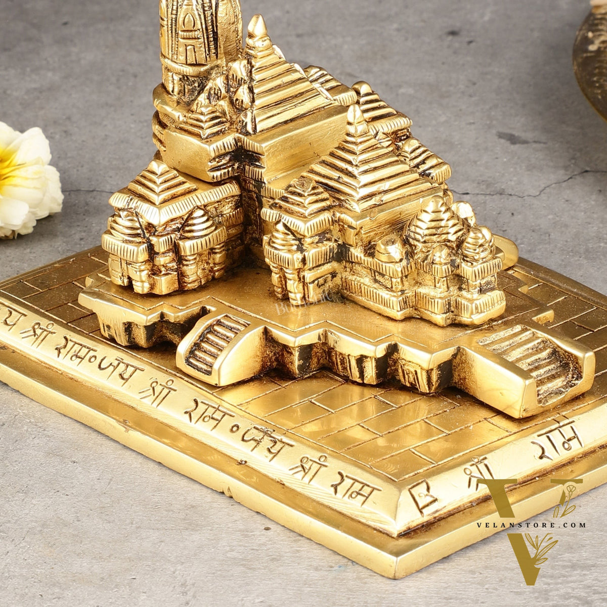 Brass Superfine Ayodhya Shri Ram Mandir Statue - 5 Inch