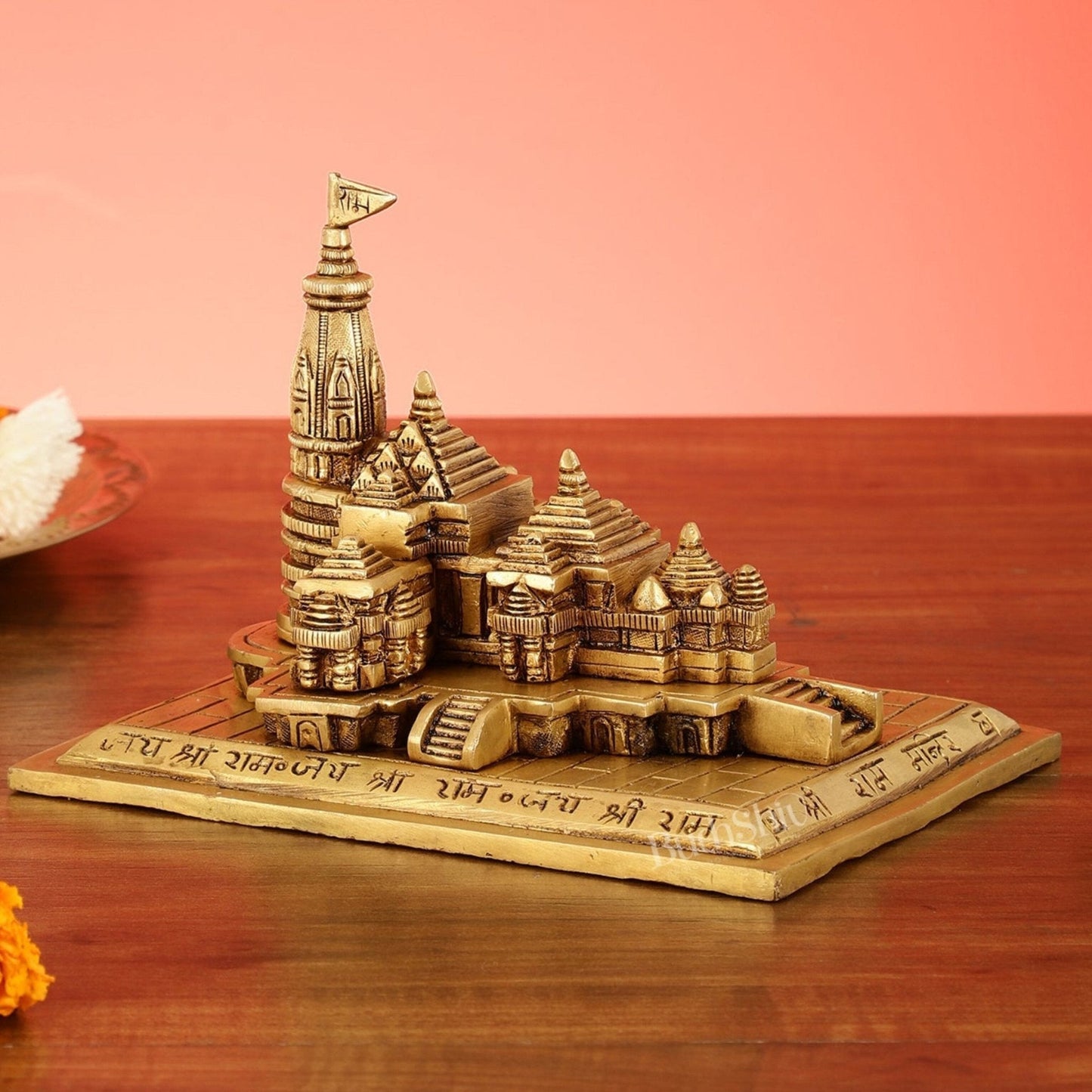 Brass Superfine Ayodhya Shri Ram Mandir Statue - 5 Inch