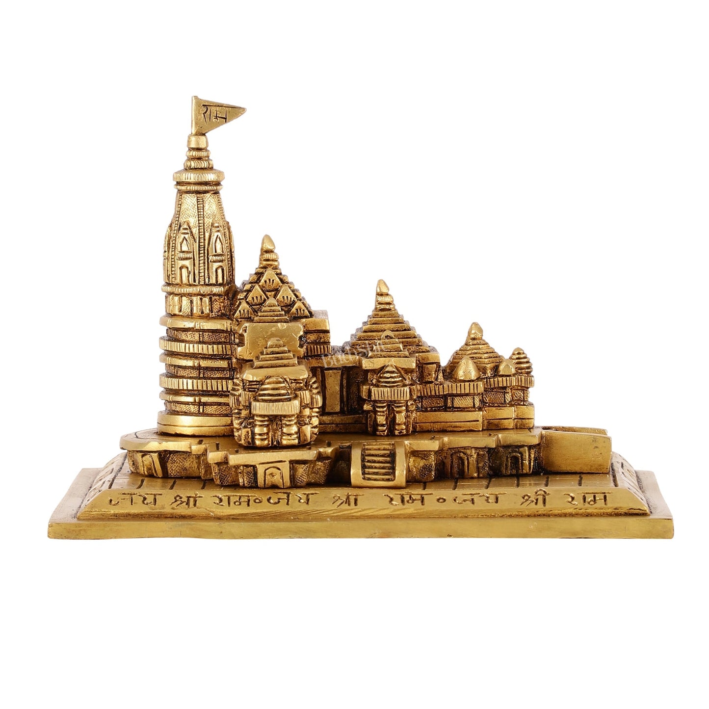 Brass Superfine Ayodhya Shri Ram Mandir Statue - 5 Inch