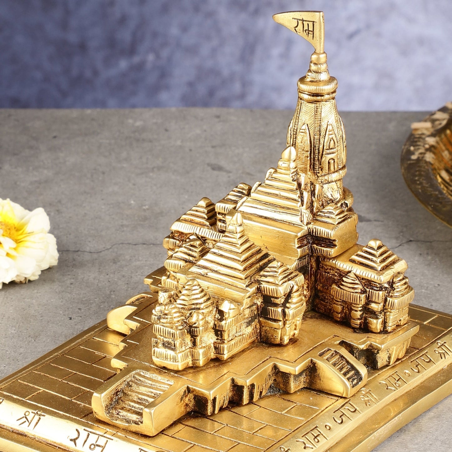 Brass Superfine Ayodhya Shri Ram Mandir Statue - 5 Inch