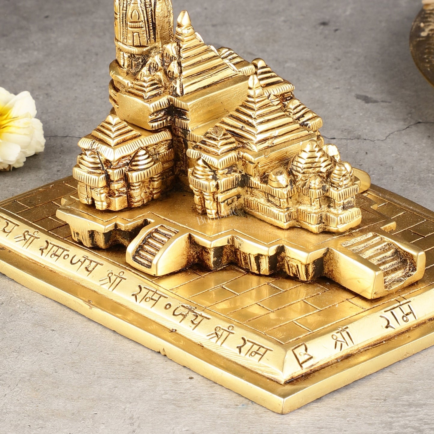 Brass Superfine Ayodhya Shri Ram Mandir Statue - 5 Inch