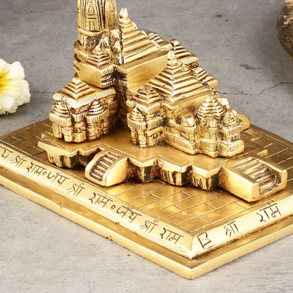 Brass Superfine Ayodhya Shri Ram Mandir Statue - 5 Inch