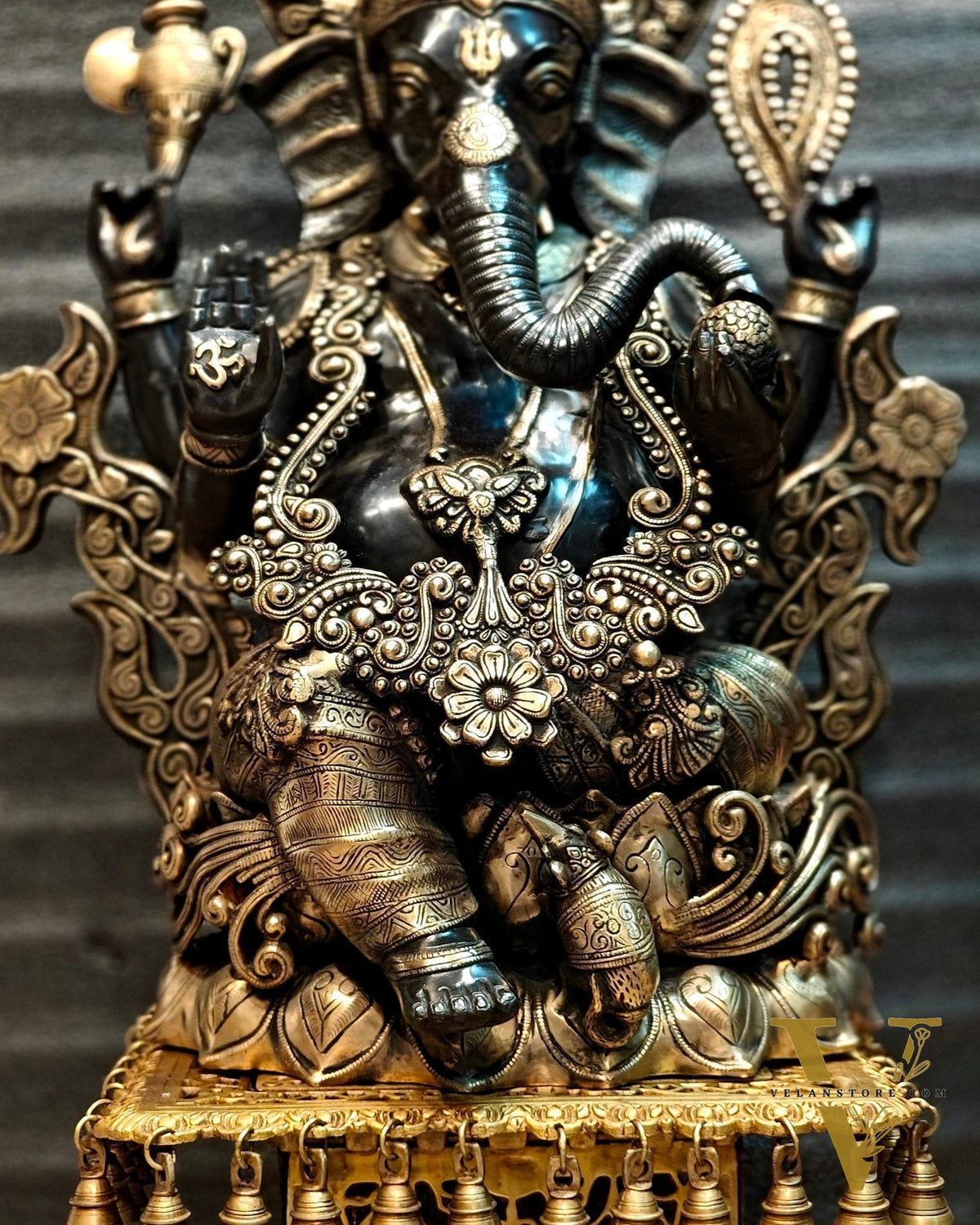 Brass Superfine Black Large Ganesha Statue 29 inch