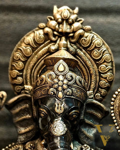 Brass Superfine Black Large Ganesha Statue 29 inch