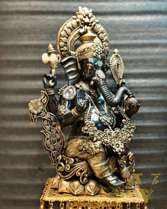 Brass Superfine Black Large Ganesha Statue 29 inch