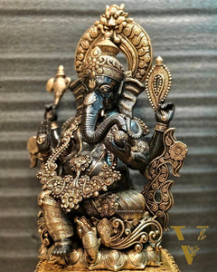 Brass Superfine Black Large Ganesha Statue 29 inch