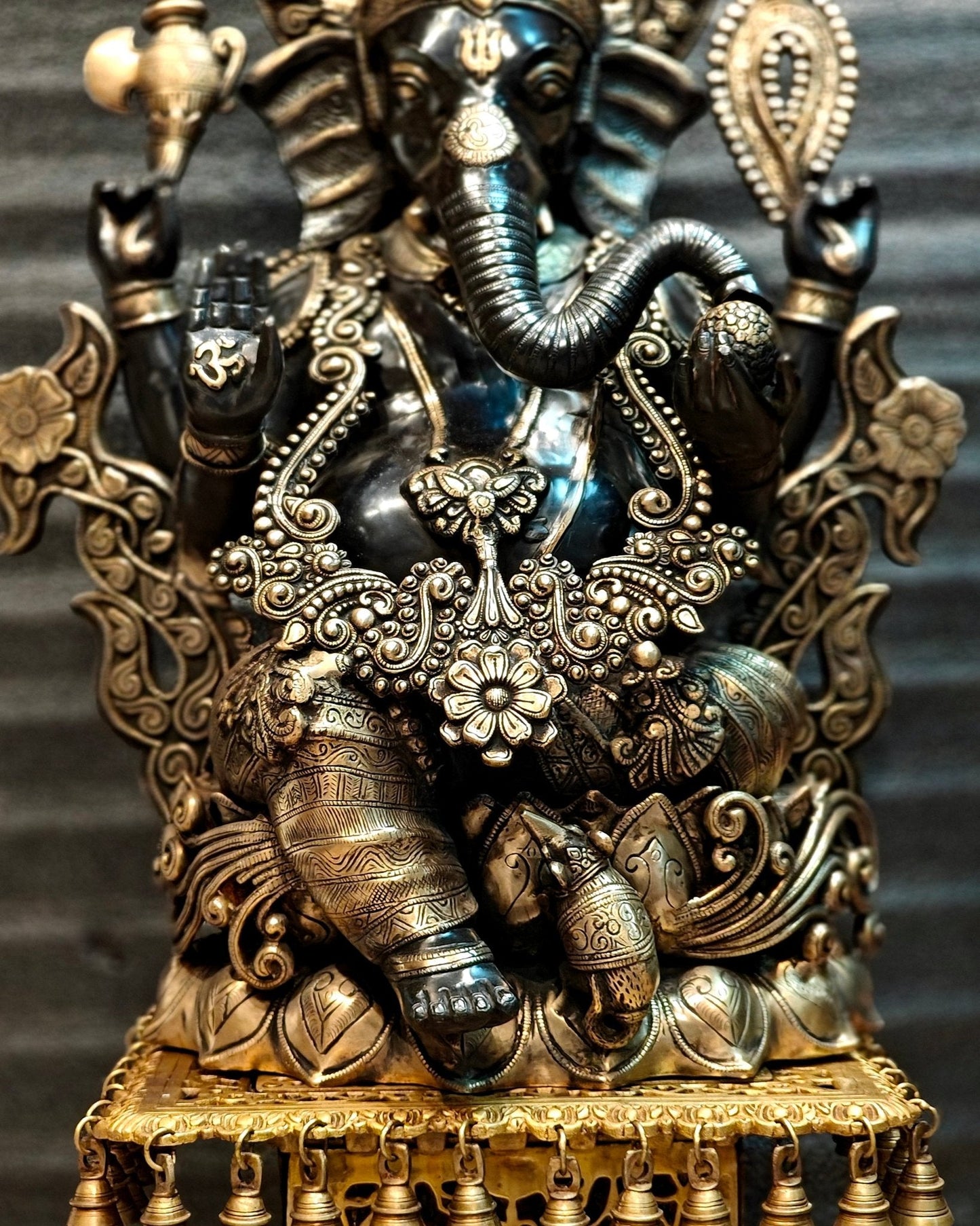 Brass Superfine Black Large Ganesha Statue 29 inch