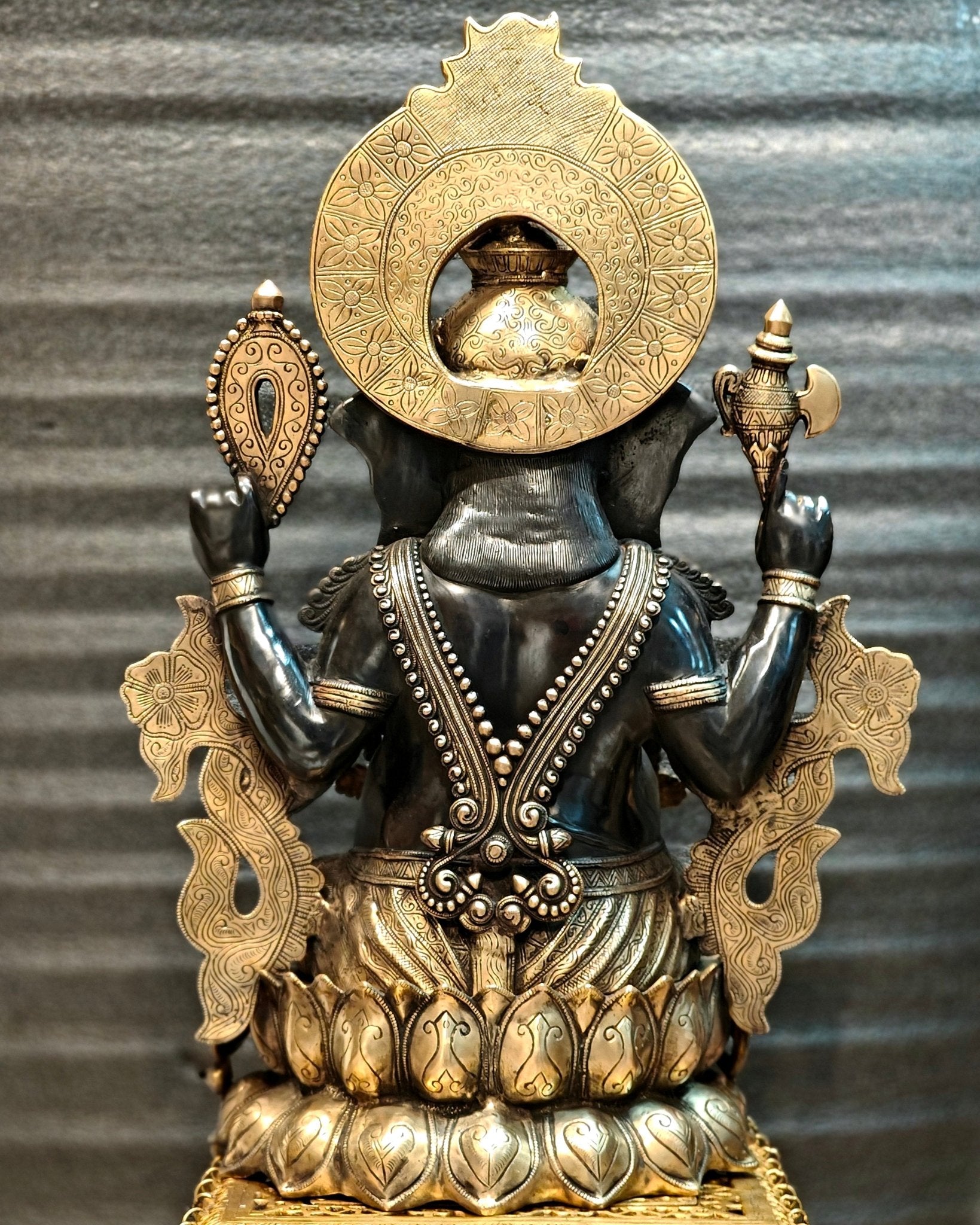 Brass Superfine Black Large Ganesha Statue 29 inch