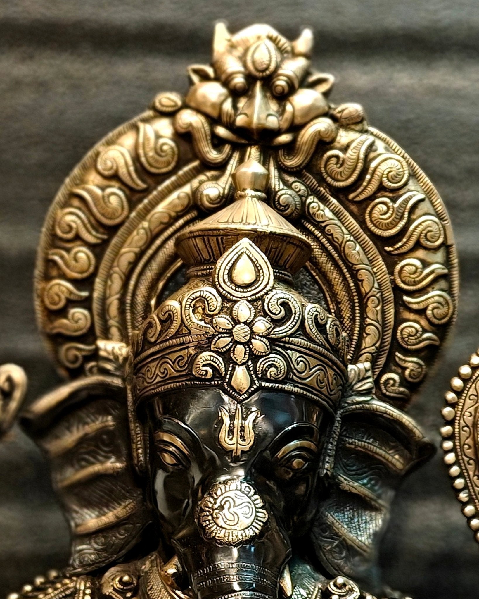 Brass Superfine Black Large Ganesha Statue 29 inch