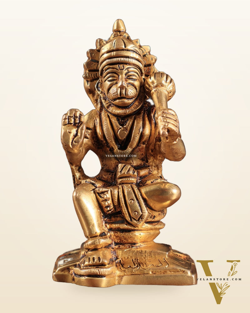 Brass Superfine Blessing Hanuman Idol 3.5" – Symbol of Strength & Devotion