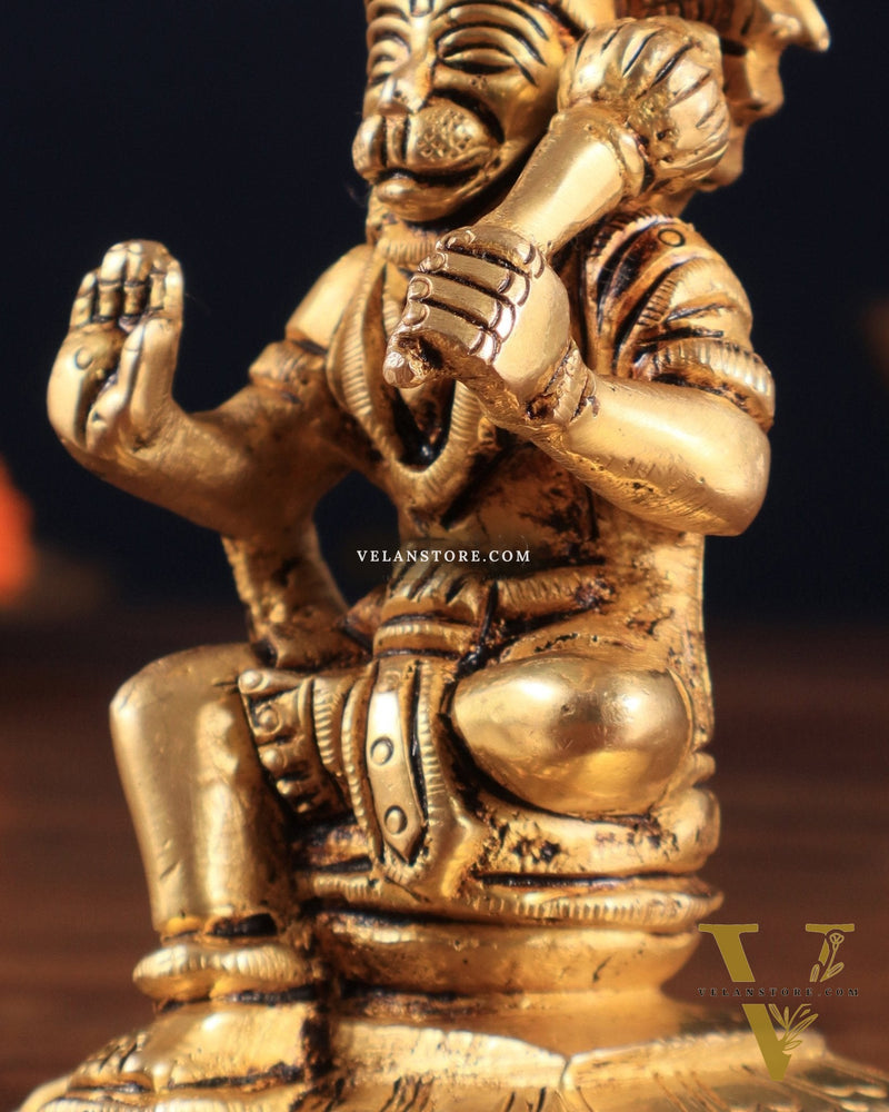 Brass Superfine Blessing Hanuman Idol 3.5" – Symbol of Strength & Devotion