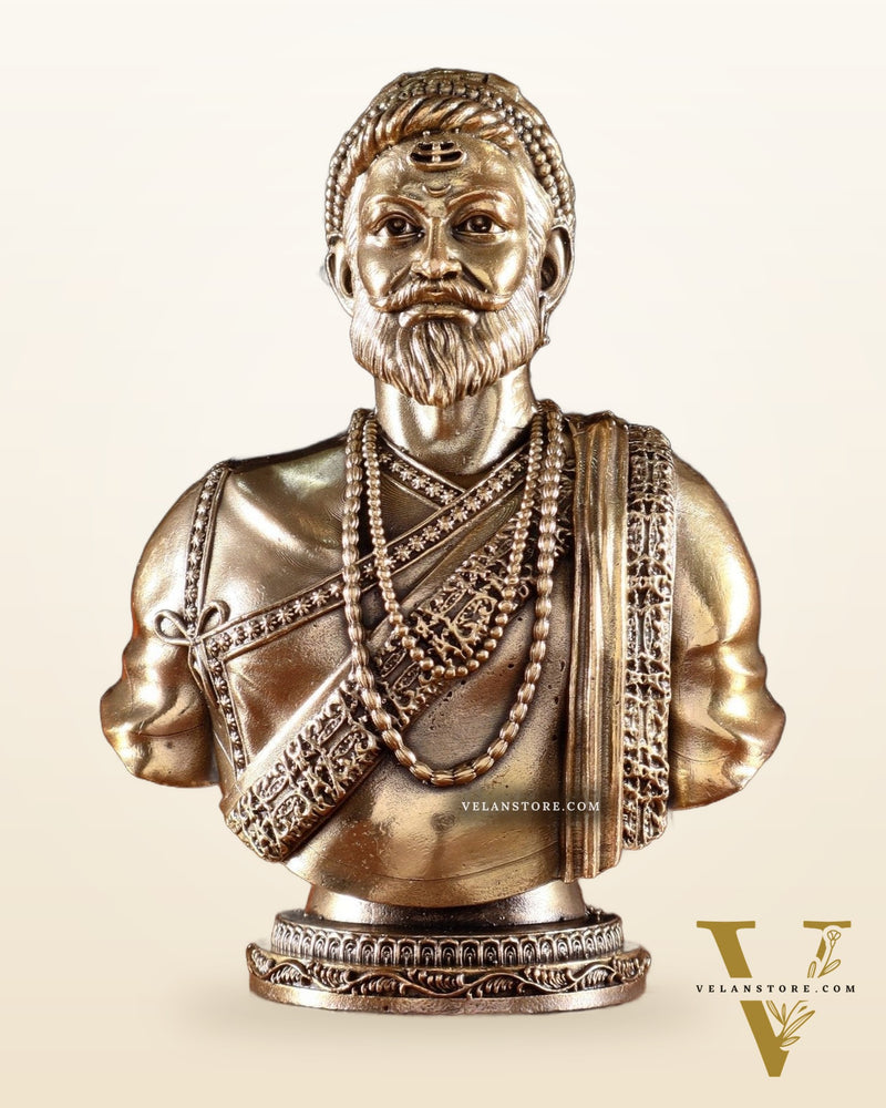 Brass Superfine Chatrapati Shivaji Maharaj Bust statue – 4” Height