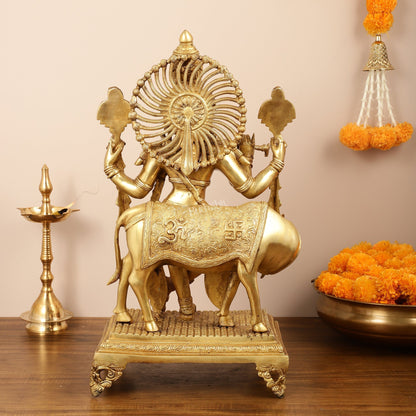 Brass Superfine Lord Krishna Statue with Shankh and Chakra - 24" Tall, 22kg