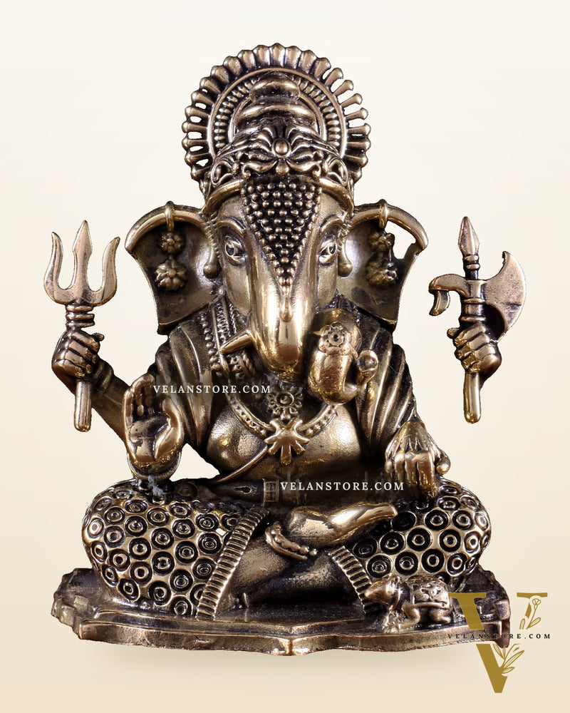 Brass Superfine Dagduseth Ganapati Idol 3 inch