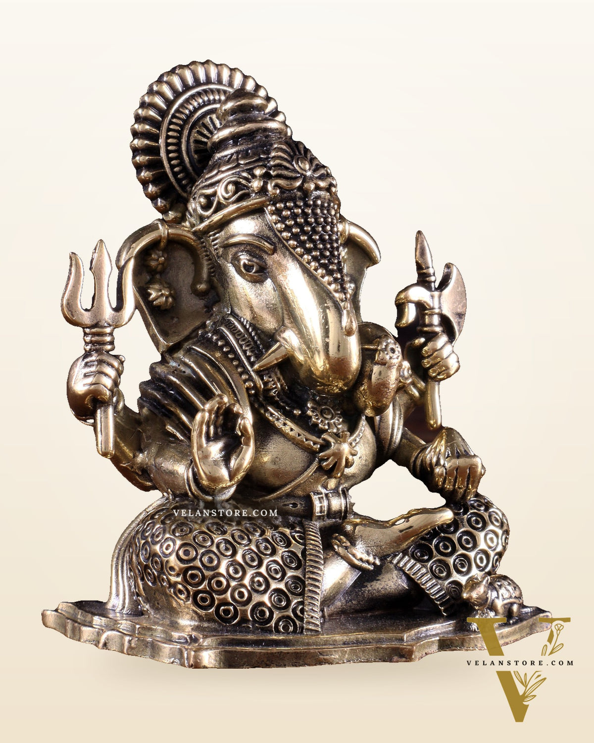 Brass Superfine Dagduseth Ganapati Idol 3 inch
