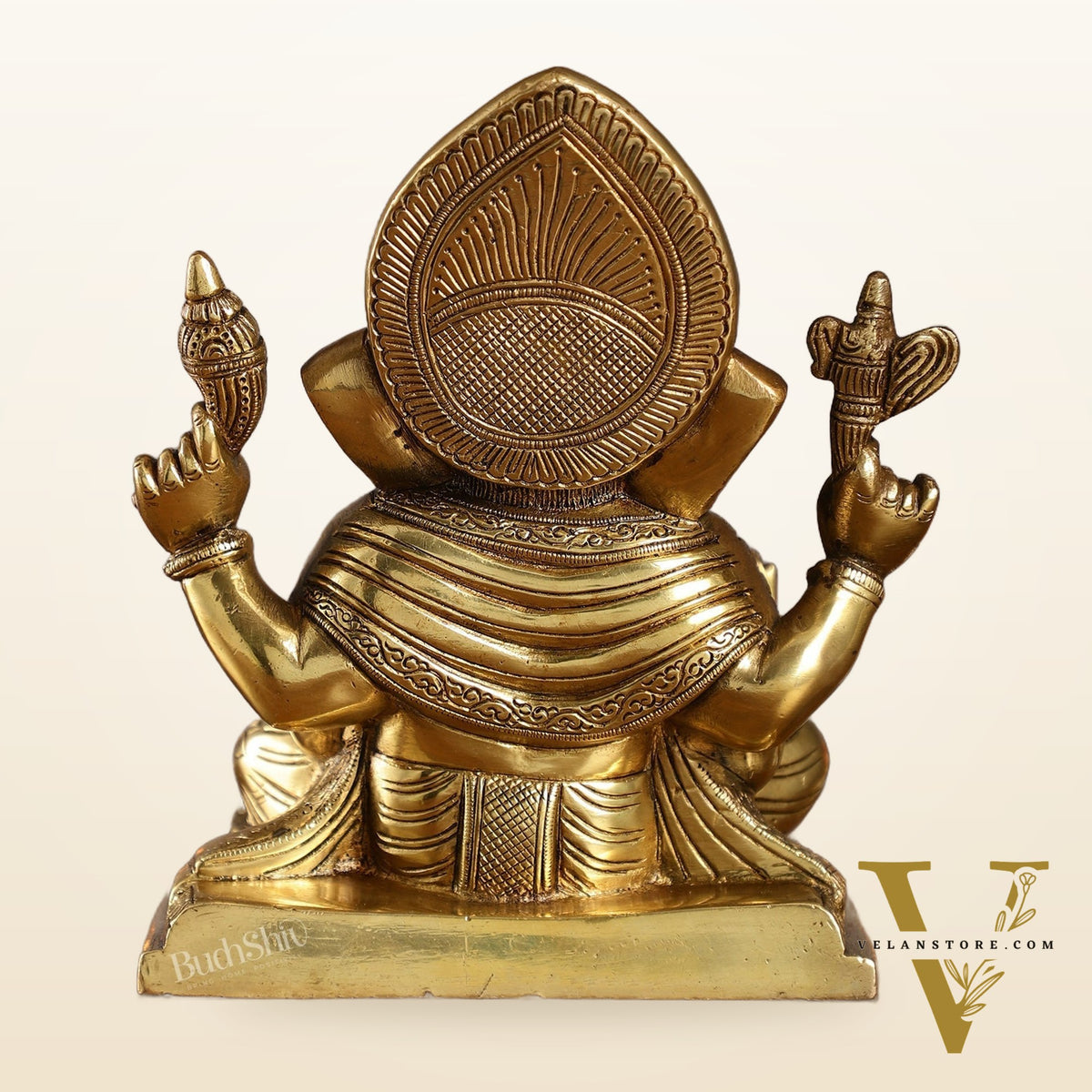 Brass Superfine Dagdusheth Ganapati Idol | Height 8.5 inch