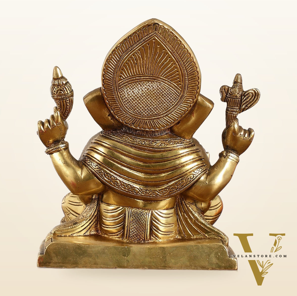 Brass Superfine Dagdusheth Ganapati Idol | Height 8.5 inch