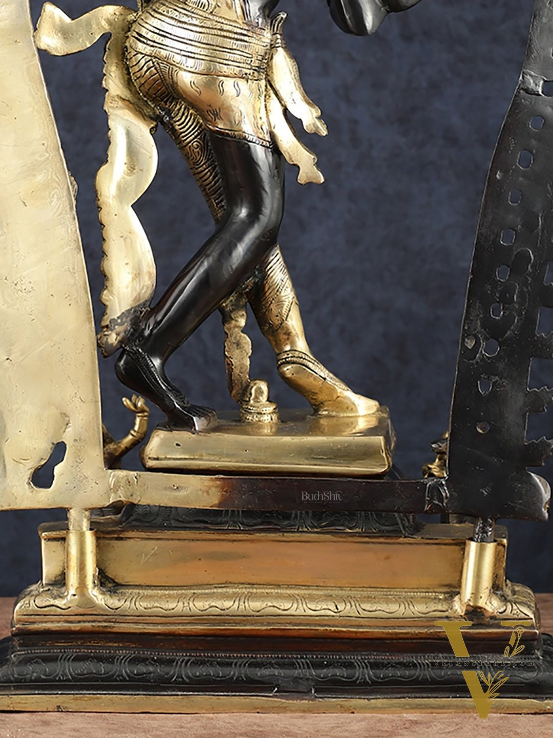 Brass Superfine Dancing Ardhanarishwara Sculpture with Prabhavali – 29.5" Height