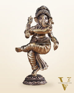 Brass Superfine Dancing Ganesha Idol 6 inch