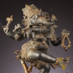Brass Superfine Dancing Ganesha Statue - 24-Inch Masterpiece
