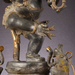 Brass Superfine Dancing Ganesha Statue - 24-Inch Masterpiece