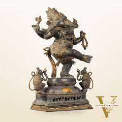 Brass Superfine Dancing Ganesha Statue - 24-Inch Masterpiece