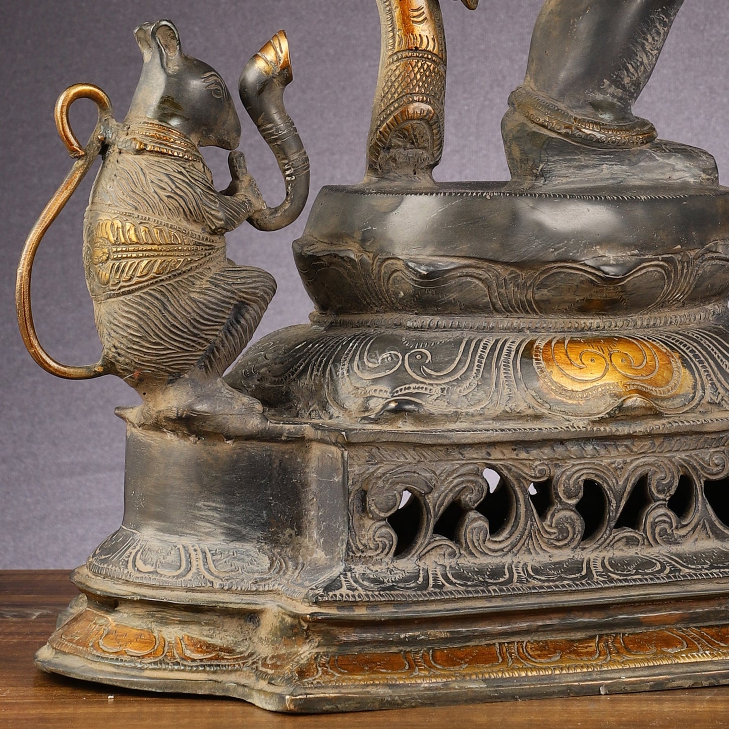 Brass Superfine Dancing Ganesha Statue - 24-Inch Masterpiece