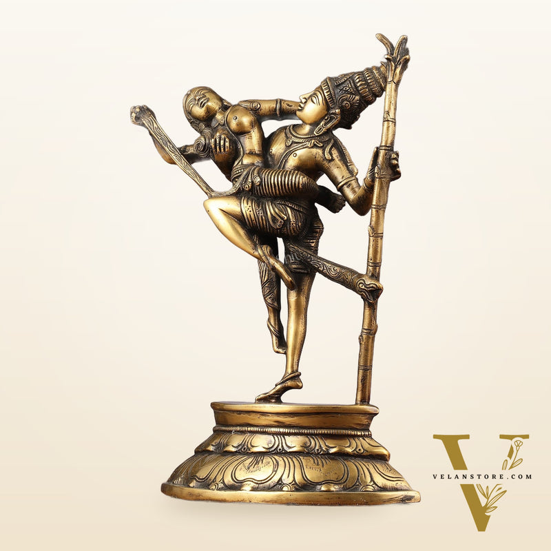 Brass Superfine Dancing Rati and Kaamdeva 13 inch