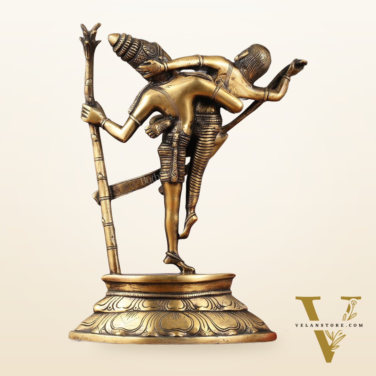 Brass Superfine Dancing Rati and Kaamdeva 13 inch