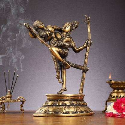 Brass Superfine Dancing Rati and Kaamdeva 13 inch