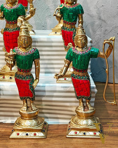Brass Superfine Dashavatar Idols with stonework 10"