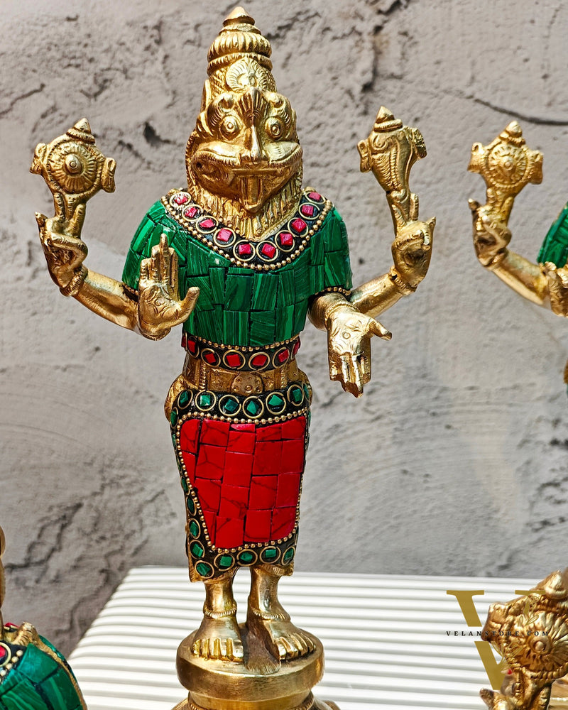Brass Superfine Dashavatar Idols with stonework 10"