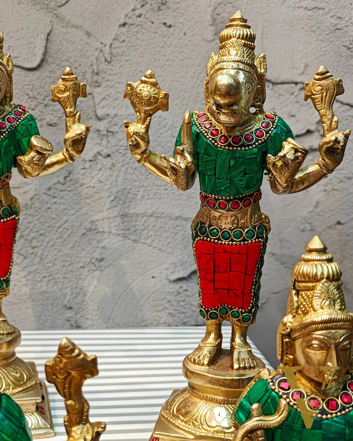 Brass Superfine Dashavatar Idols with stonework 10"