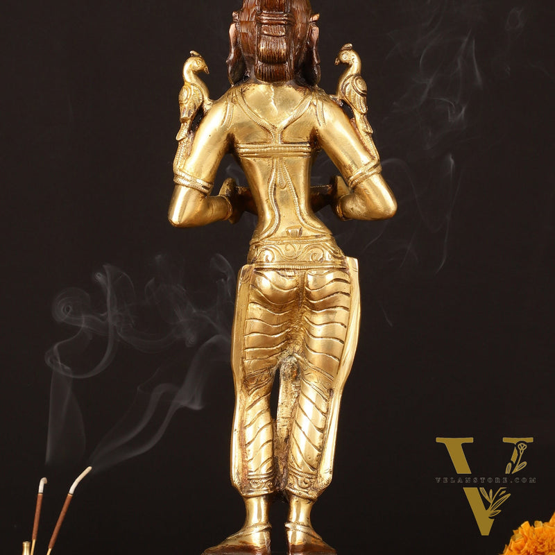 Brass Superfine Deep Lakshmi Pavaai Vilakku - 15" Lady with Diyas