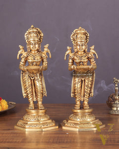 Brass Superfine Deep Lakshmi Pavaai Vilakku Pair 9"