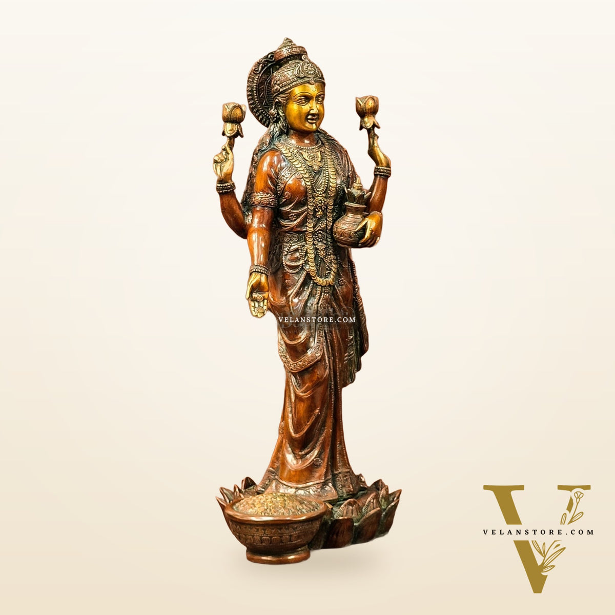 Brass Superfine Dhanlakshmi idol 25"