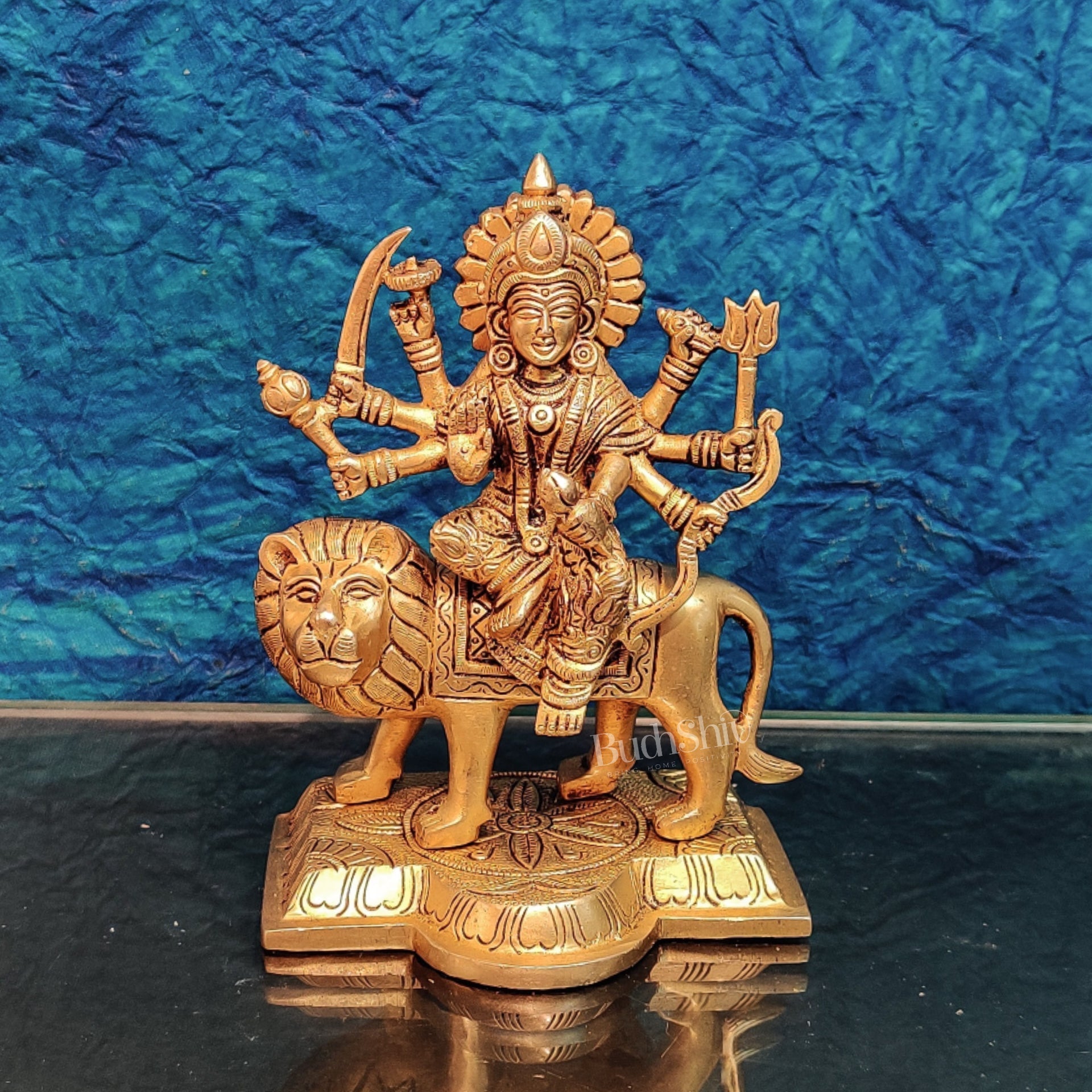 Brass Superfine Durga ma idol | Brass sherawali mata murti 7 "