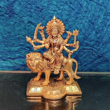 Brass Superfine Durga ma idol | Brass sherawali mata murti 7 "