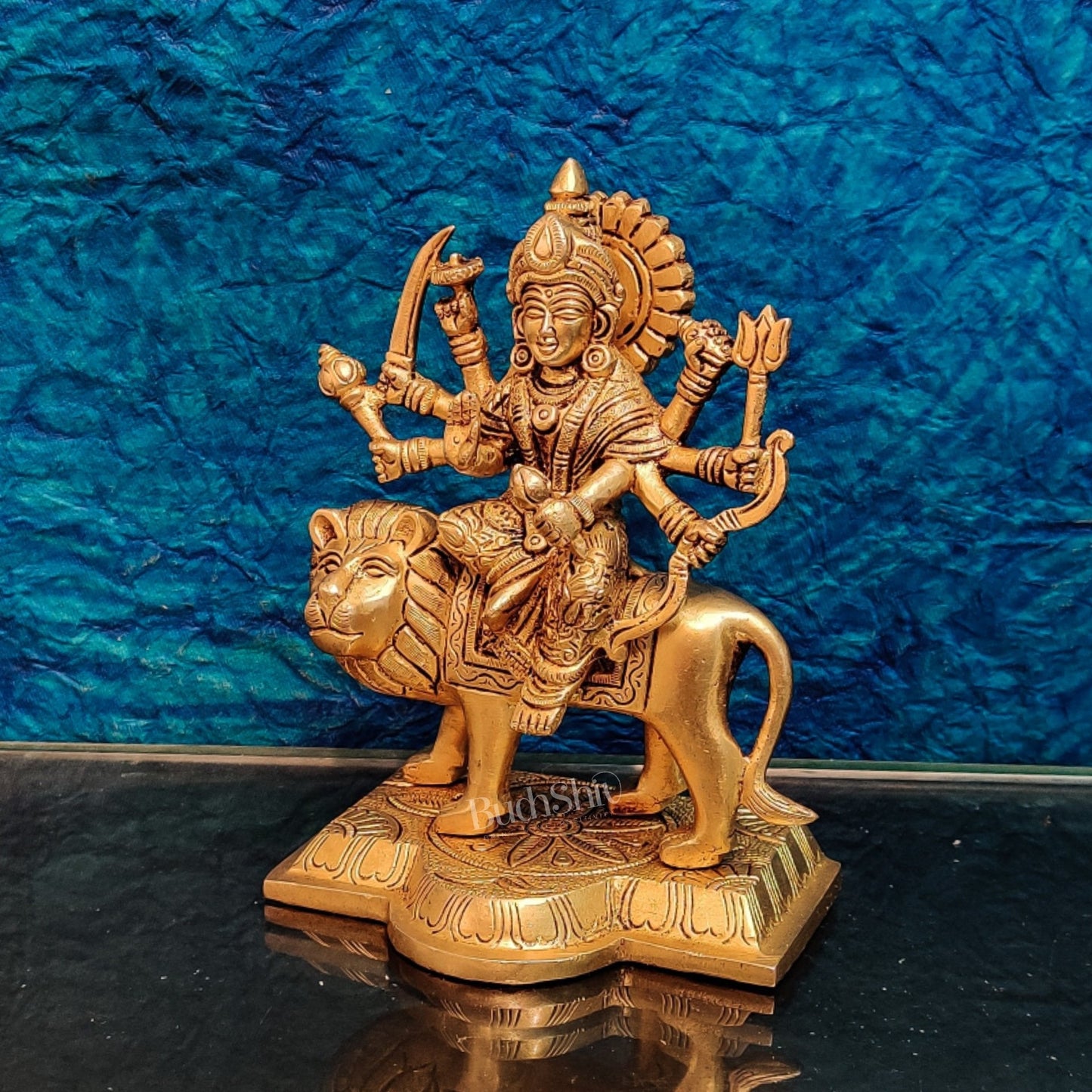 Brass Superfine Durga ma idol | Brass sherawali mata murti 7 "