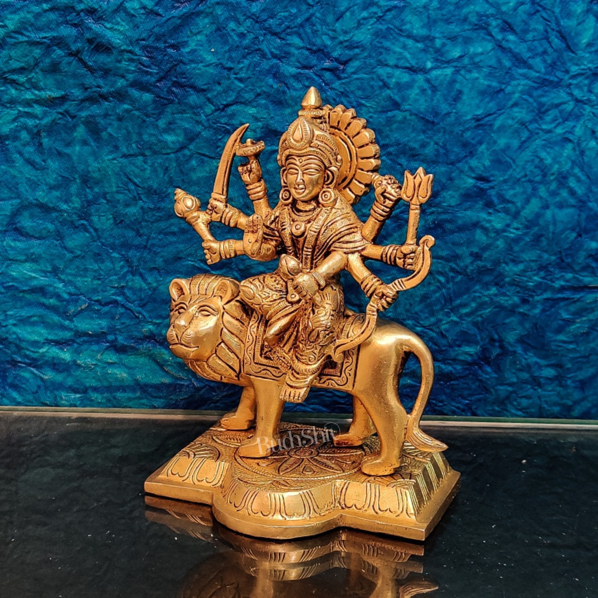 Brass Superfine Durga ma idol | Brass sherawali mata murti 7 "