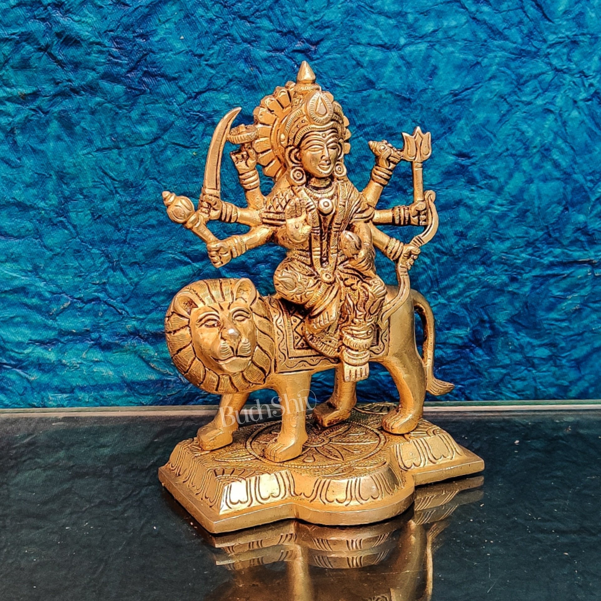 Brass Superfine Durga ma idol | Brass sherawali mata murti 7 "