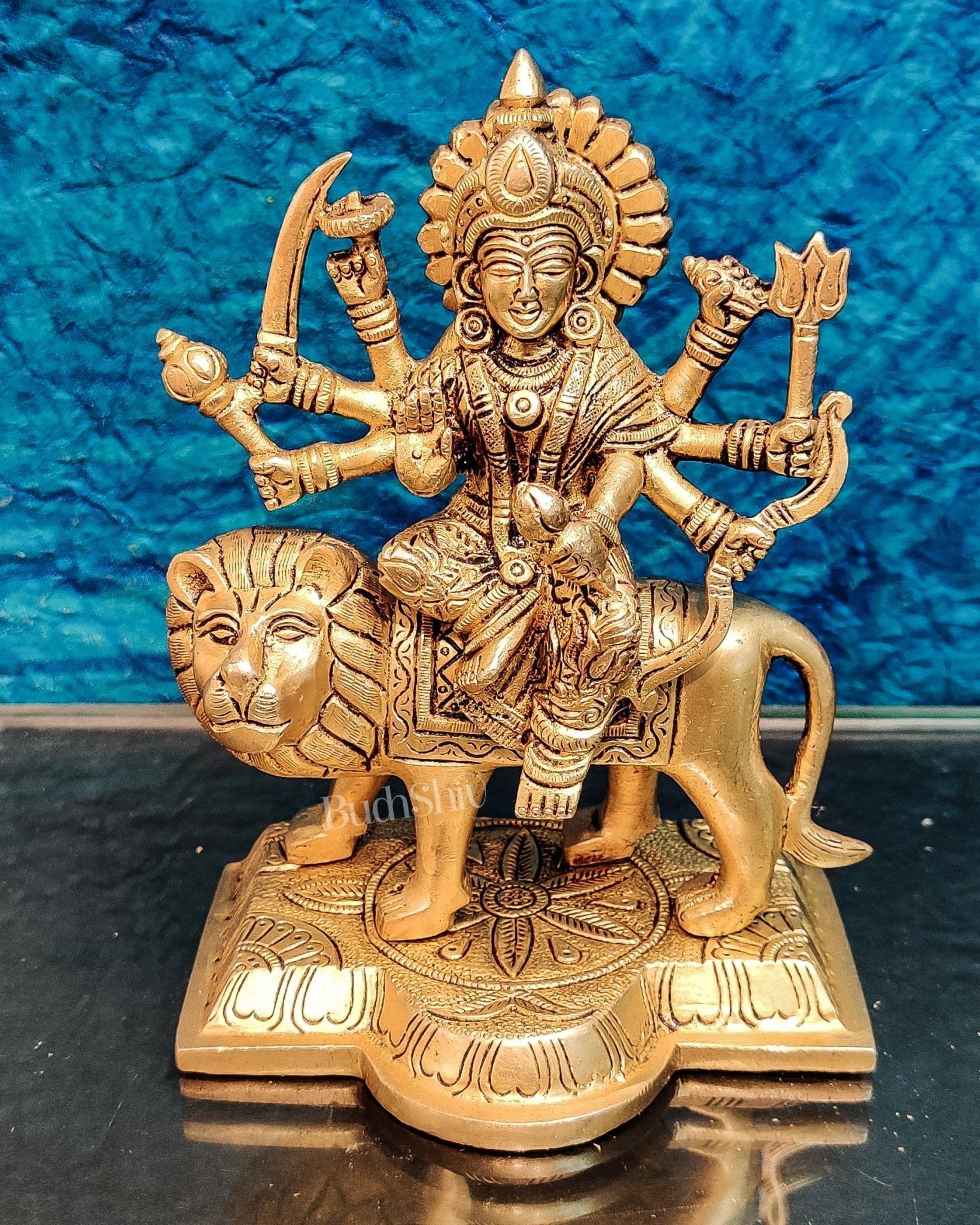 Brass Superfine Durga ma idol | Brass sherawali mata murti 7 "