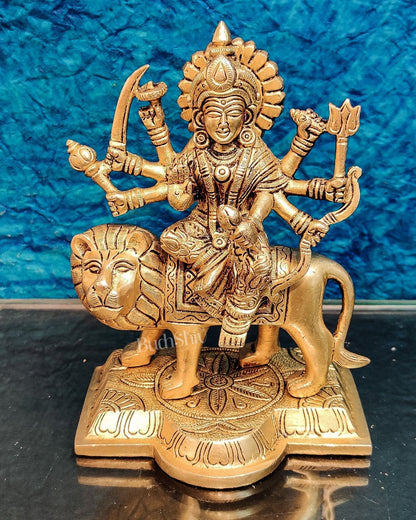 Brass Superfine Durga ma idol | Brass sherawali mata murti 7 "
