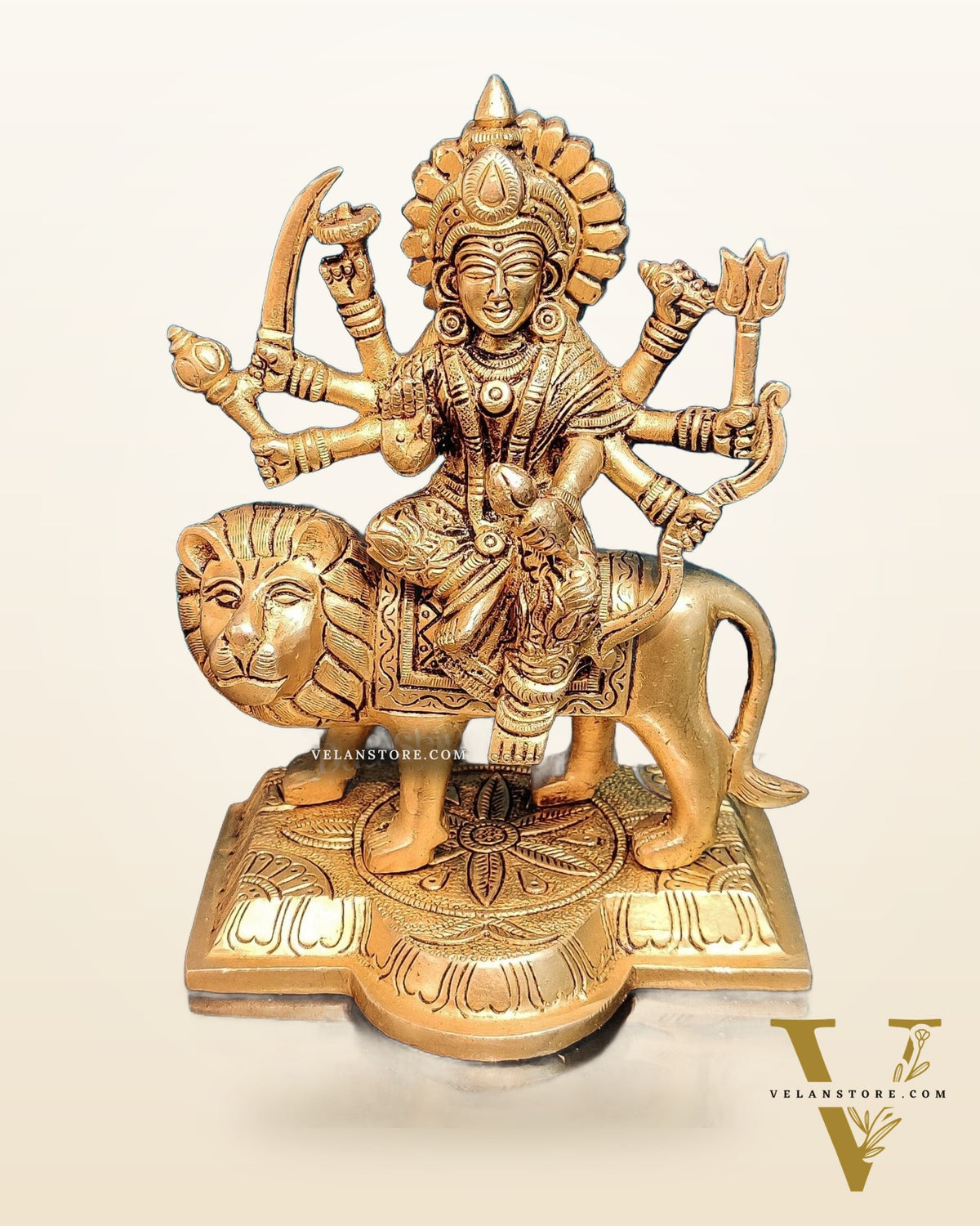 Brass Superfine Durga ma idol | Brass sherawali mata murti 7 "