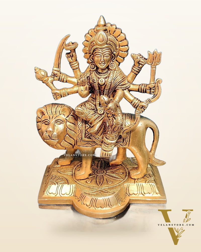 Brass Superfine Durga ma idol | Brass sherawali mata murti 7 "