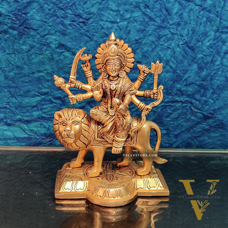 Brass Superfine Durga ma idol | Brass sherawali mata murti 7 "
