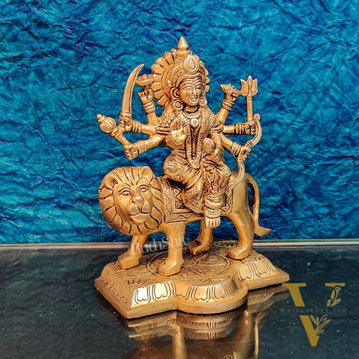 Brass Superfine Durga ma idol | Brass sherawali mata murti 7 "