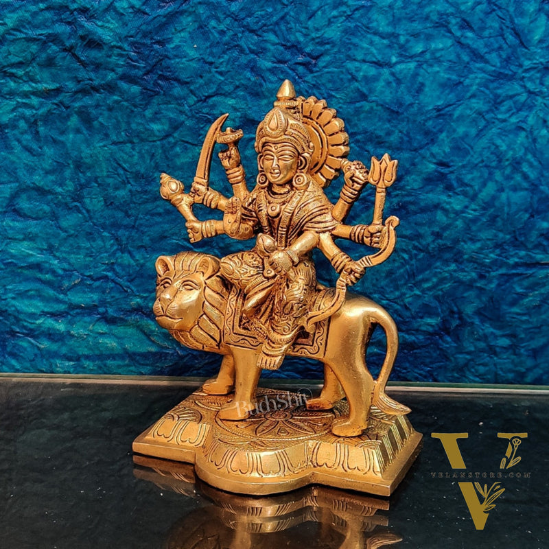 Brass Superfine Durga ma idol | Brass sherawali mata murti 7 "
