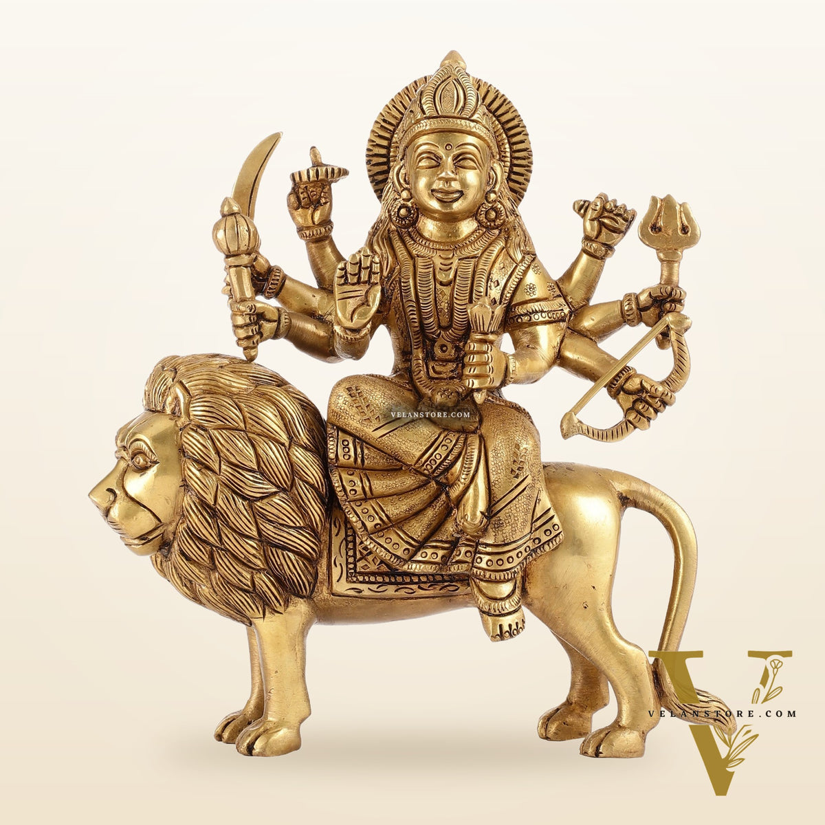 Brass Superfine Durga ma statue 8.5"