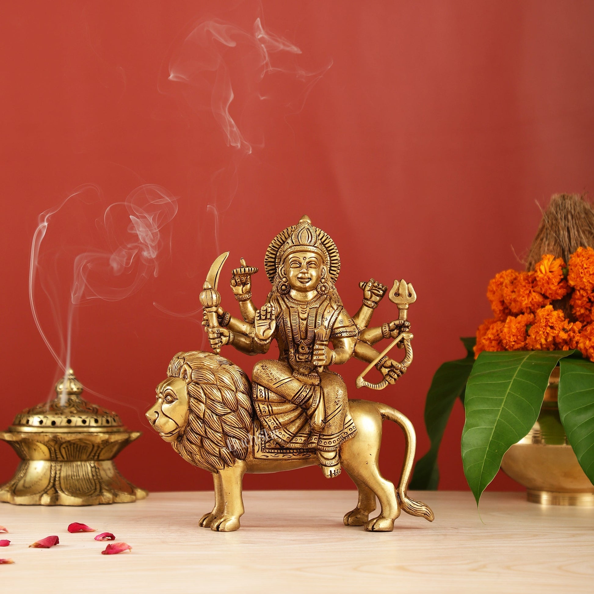 Brass Superfine Durga ma statue 8.5"